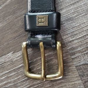 Tommy Hilfiger Black Leather Blend Mens Belt Size 34
